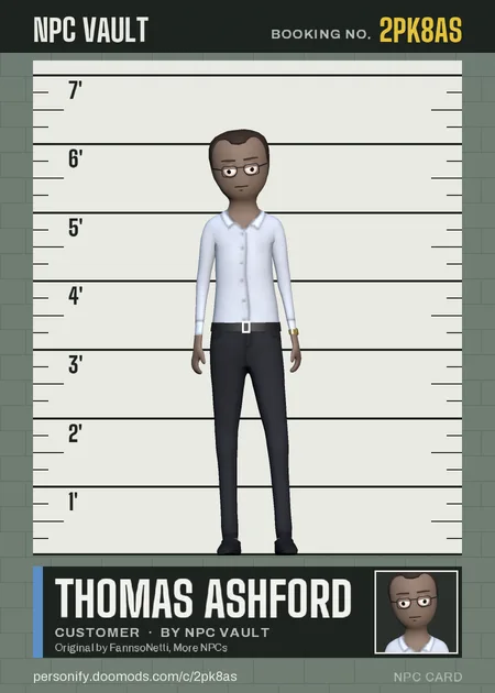 Thomas Ashford, customer, on the height chart