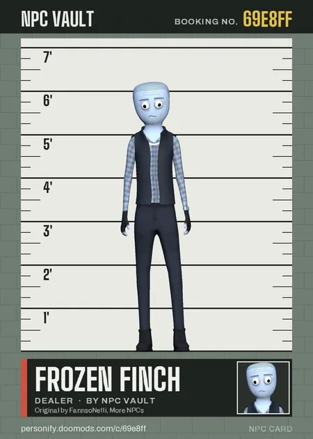 Frozen Finch, dealer, on the height chart