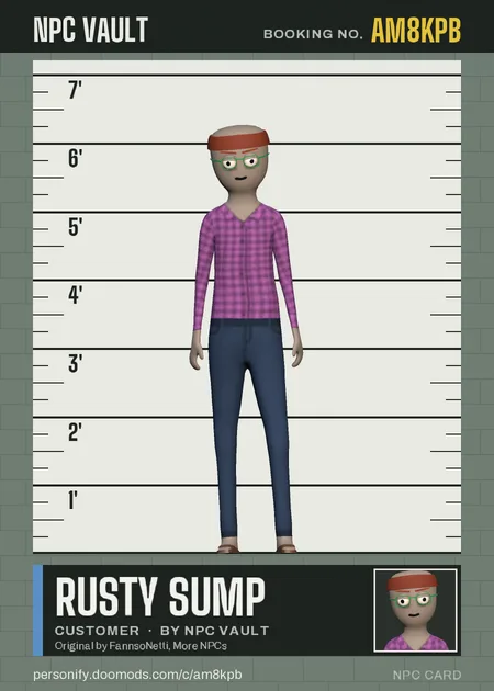 Rusty Sump, customer, on the height chart
