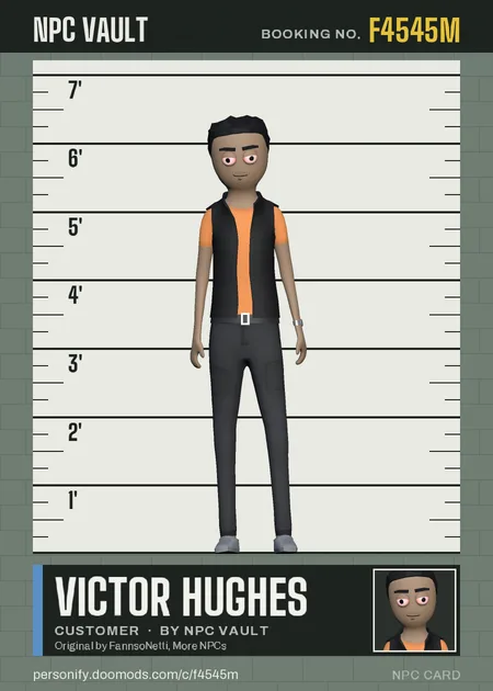 Victor Hughes, customer, on the height chart
