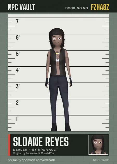 Sloane Reyes, dealer, on the height chart