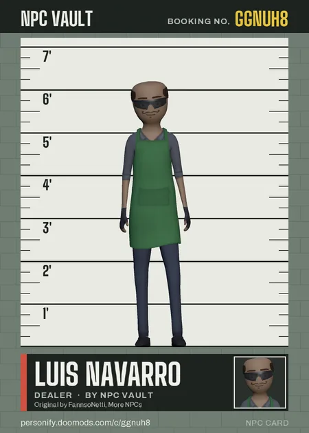 Luis Navarro, dealer, on the height chart