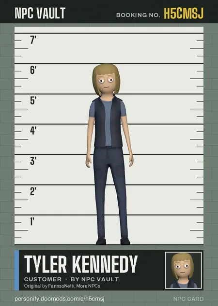 Tyler Kennedy, customer, on the height chart