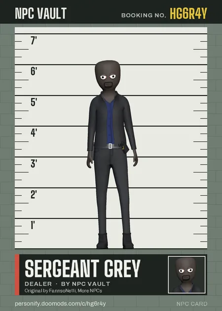 Sergeant Grey, dealer, on the height chart