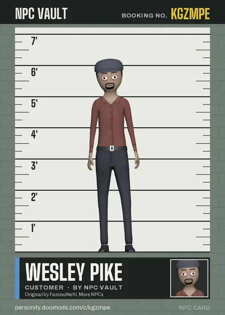 Wesley Pike, customer, on the height chart