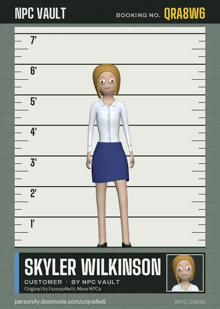 Skyler Wilkinson, customer, on the height chart