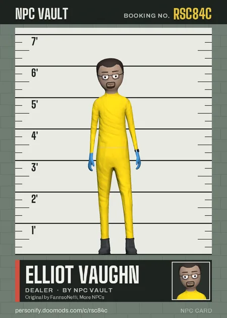 Elliot Vaughn, dealer, on the height chart