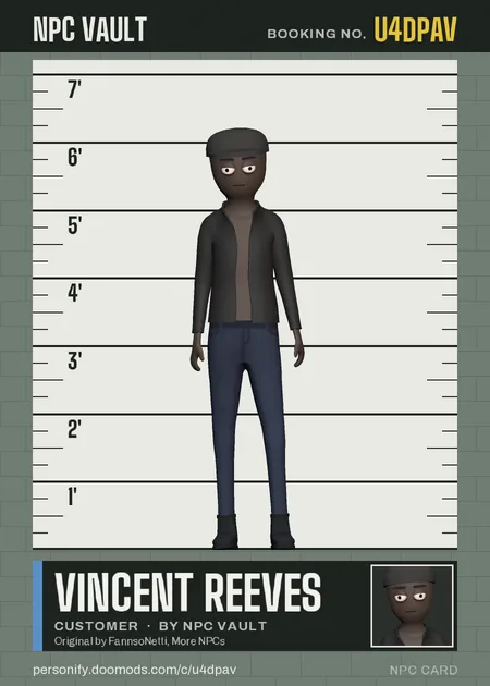 Vincent Reeves, customer, on the height chart