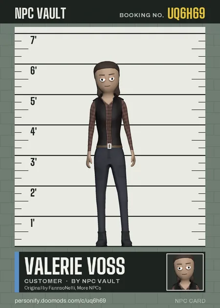 Valerie Voss, customer, on the height chart