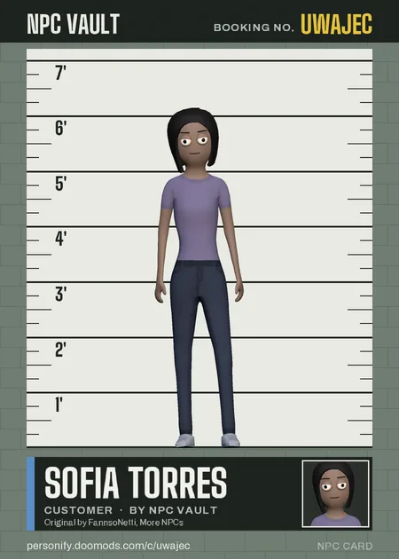 Sofia Torres, customer, on the height chart